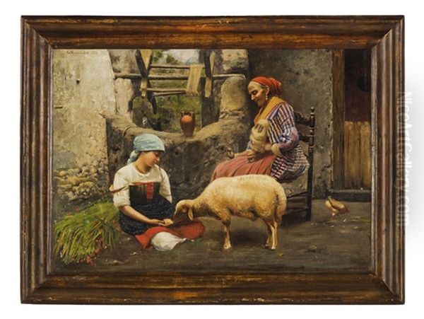 La Filatrice Oil Painting by Giovanni Normandia