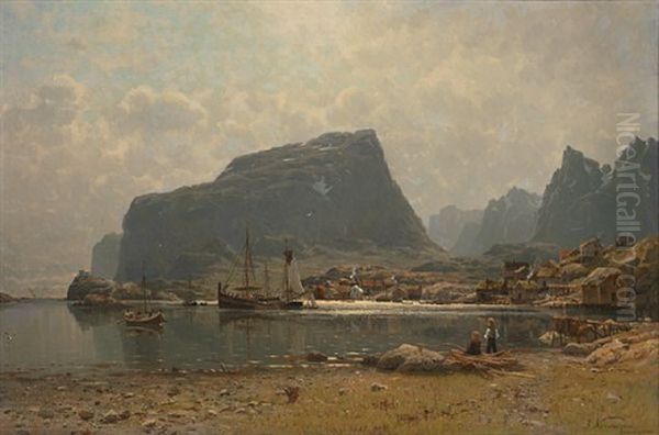 Nord-norsk Kystlandskap Oil Painting by Adelsteen Normann