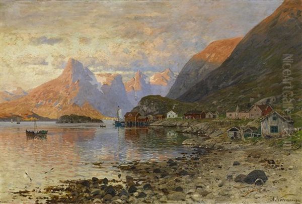 Sommernacht Im Fjord Oil Painting by Adelsteen Normann