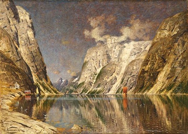 Paysage De Fjord Oil Painting by Adelsteen Normann