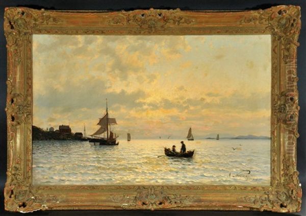 Fischerboote Auf Nordischer See Bei Morgengrauen Oil Painting by Adelsteen Normann