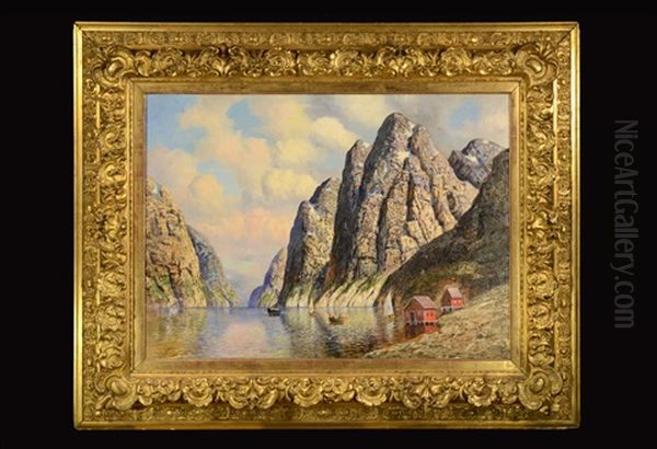 Krajina S Fjordem Oil Painting by Adelsteen Normann