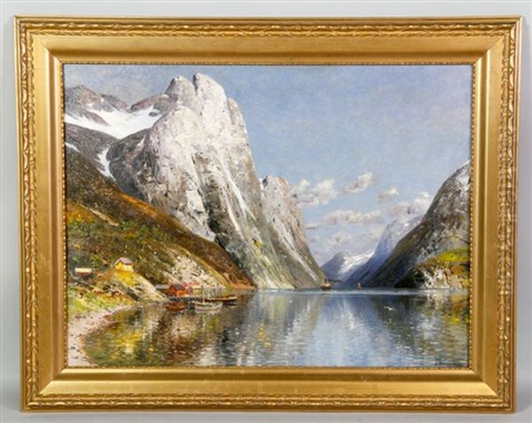 Landscape With Fjord Oil Painting by Adelsteen Normann