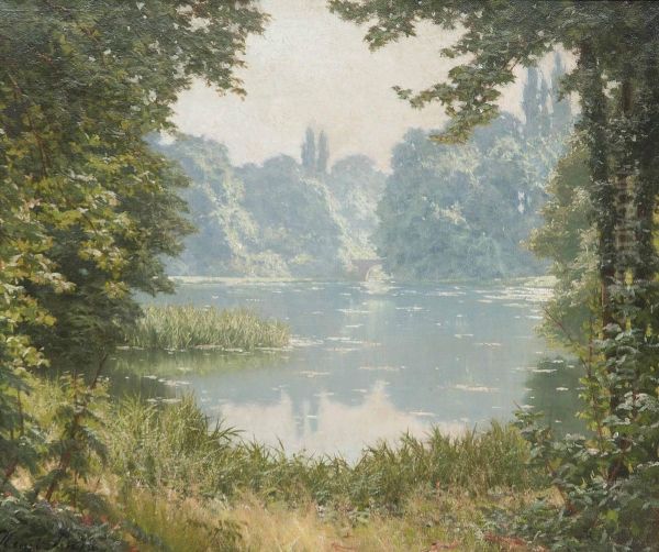 A Summer's Day On The Lake Oil Painting by Henri Biva