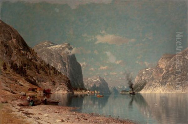 Landscape With Fjords Oil Painting by Adelsteen Normann