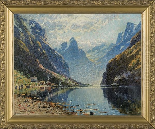 Fiord Oil Painting by Adelsteen Normann