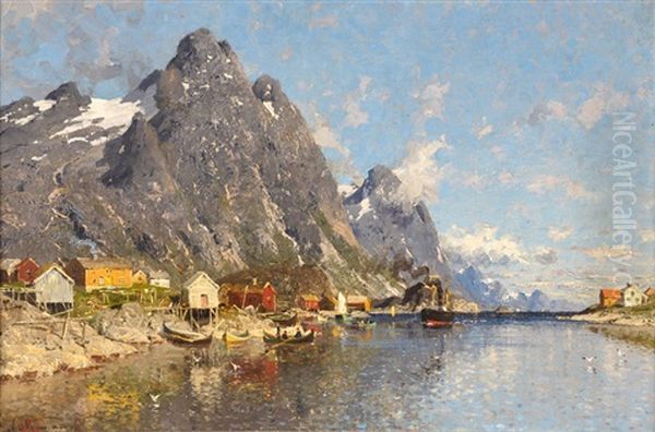 Fjord Norveigen Oil Painting by Adelsteen Normann