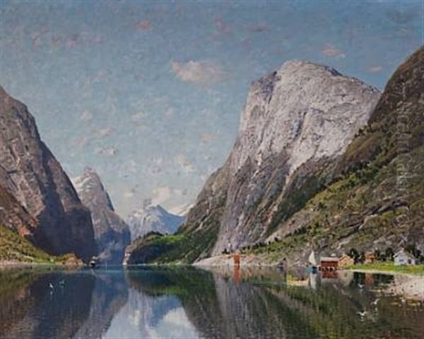 Stille Dag Pa Fjorden Oil Painting by Adelsteen Normann