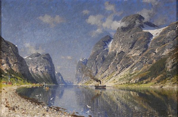 Sommerliche Fjordansicht Oil Painting by Adelsteen Normann