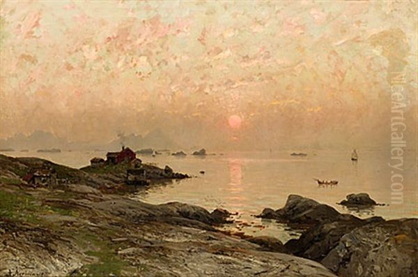 Fiskestuga Vid Havet Oil Painting by Adelsteen Normann