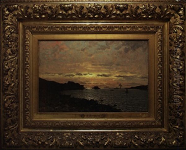 Twilight Over The Coast Oil Painting by Adelsteen Normann