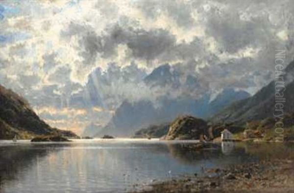 Vestlandsfjord Oil Painting by Adelsteen Normann