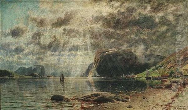 Norwegische Fjordlandschaft Im Sommer Oil Painting by Adelsteen Normann