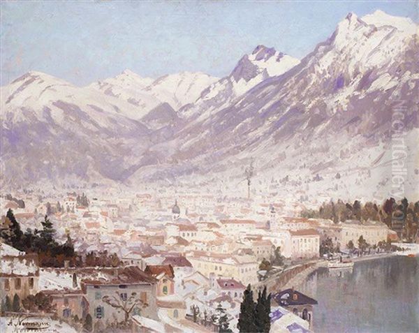 Utsikt Over Como (view Over Como) Oil Painting by Adelsteen Normann