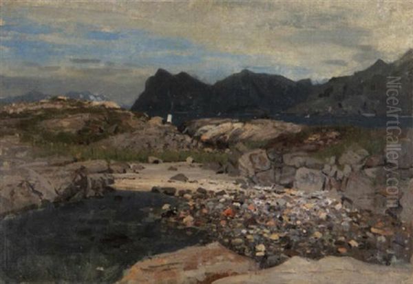 Norwegische Kustenlandschaft Oil Painting by Adelsteen Normann