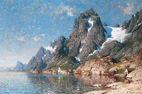 Seilbater Pa Fjorden Oil Painting by Adelsteen Normann