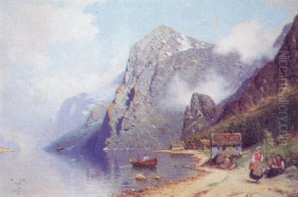 Fjordlandschaft Mit Staffage Oil Painting by Adelsteen Normann