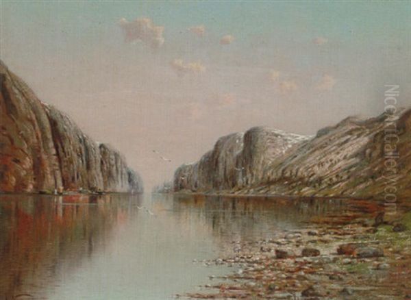 An Extensive Fjord Oil Painting by Adelsteen Normann