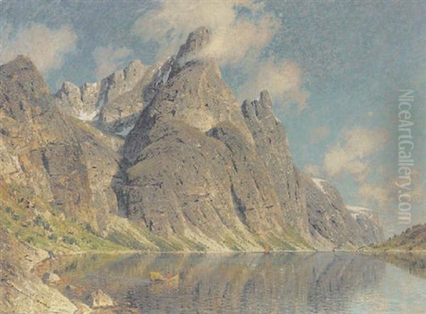 A Sunny Day In The Fjords Oil Painting by Adelsteen Normann