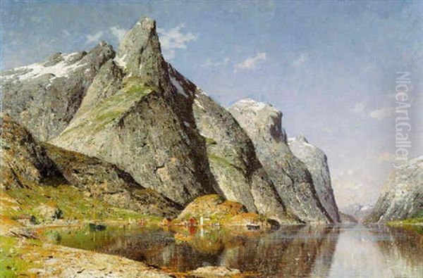 Sommertag An Einem Norwegischen Fjord Oil Painting by Adelsteen Normann