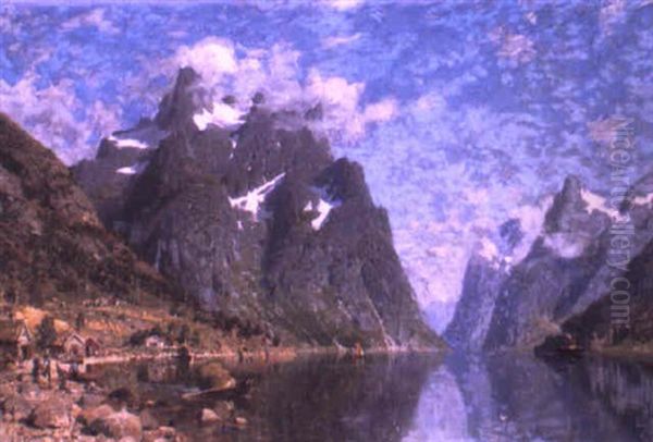 Hardanger Fjord, Norway Oil Painting by Adelsteen Normann