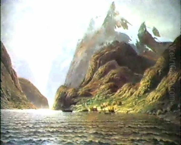 Geiranger Fjord Oil Painting by Adelsteen Normann