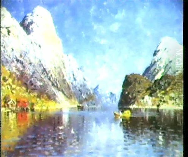 Fjord De Norvege Oil Painting by Adelsteen Normann