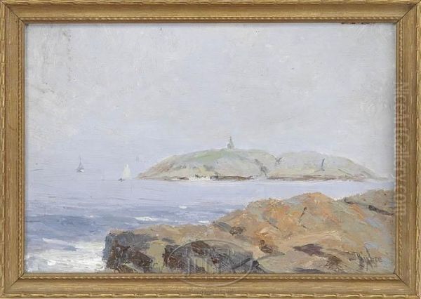 Marblehead Rock Oil Painting by William Johnson Bixbee