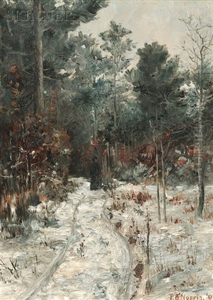 Winter Walk Oil Painting by Thomas Bowler Norris