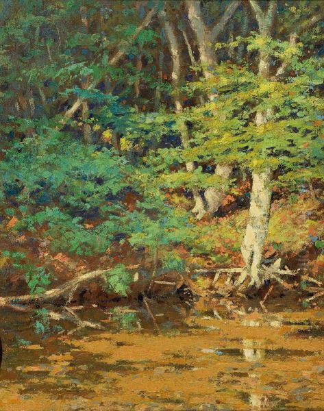 On The Swift River, Tamworth, Nh Oil Painting by William Johnson Bixbee