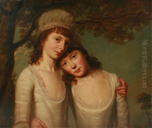 Two Sisters Oil Painting by James (Thomas J.) Northcote