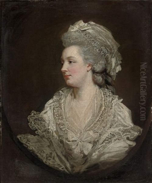 Portrait Of Mary Baylay Of Stoke Damerall Near Plymouth In A Lace Dress And Cap Oil Painting by James (Thomas J.) Northcote