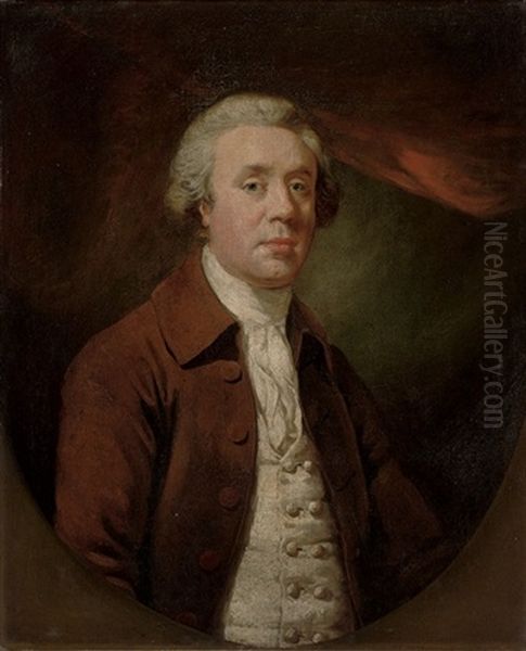 Portrait Of Richard Baylay Of Stoke Damerall Near Plymouth In A Brown Coat And White Stock And Vest Oil Painting by James (Thomas J.) Northcote