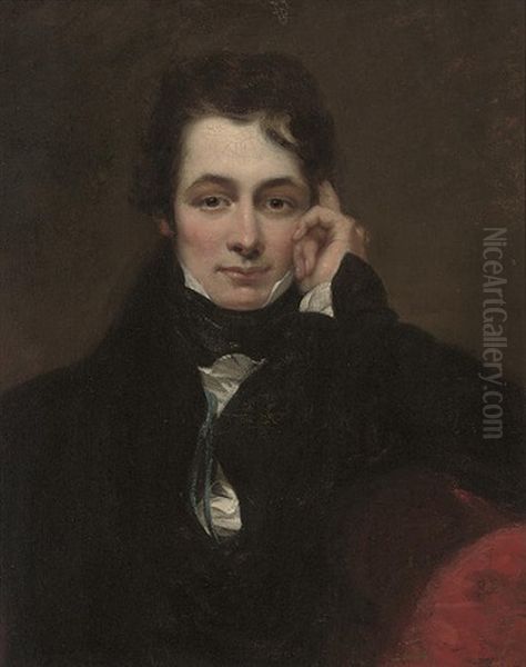 Portrait Of The Actor, John Philip Kemble, Seated In A Black Coat Oil Painting by James (Thomas J.) Northcote