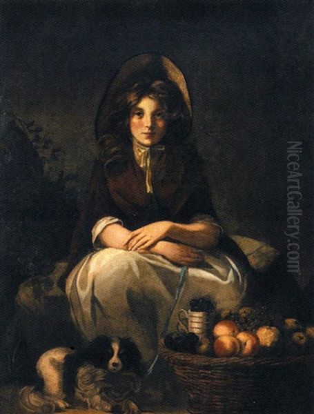 The Fruit Girl Oil Painting by James (Thomas J.) Northcote