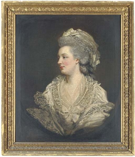 Portrait Of Mary Baylay, Nee Foster, Of Stoke Damerall Near Plymouth, In A Lace Dress And Cap Oil Painting by James (Thomas J.) Northcote