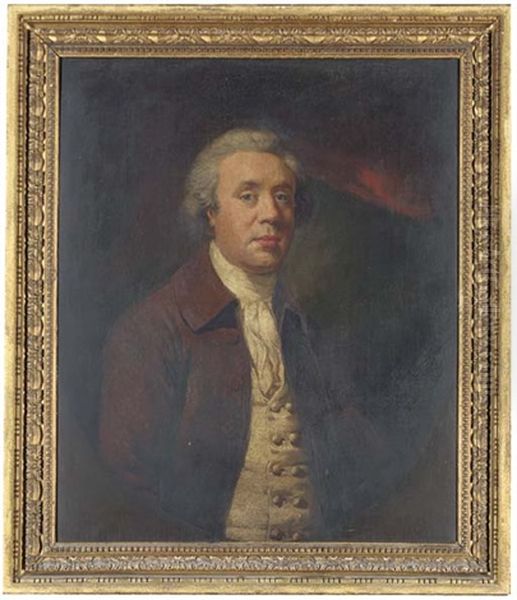 Portrait Of Richard Baylay Of Stoke Damerall Near Plymouth, In A Brown Coat And White Stock And Vest Oil Painting by James (Thomas J.) Northcote