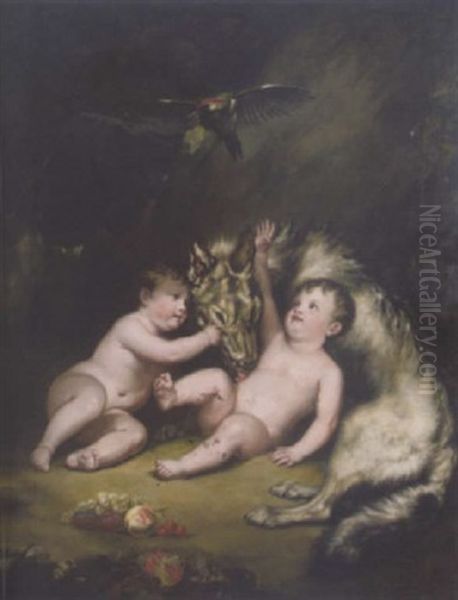 Romulus And Remus Oil Painting by James (Thomas J.) Northcote