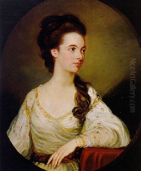 Portrait Of A Lady (miss Greenaway?) Oil Painting by James (Thomas J.) Northcote