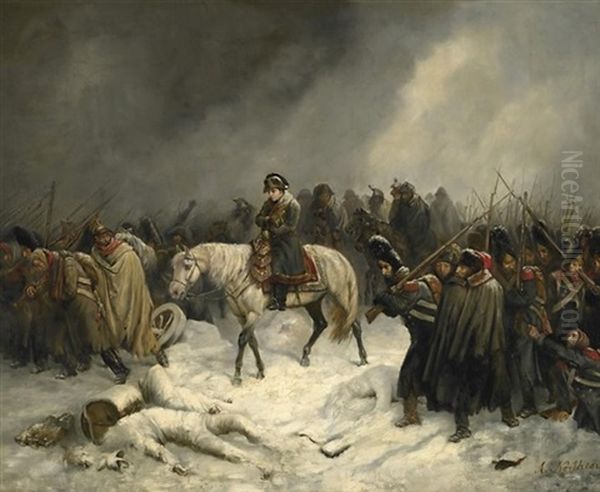 Feldzug Napoleons In Russischem Winter Oil Painting by Adolf Northen