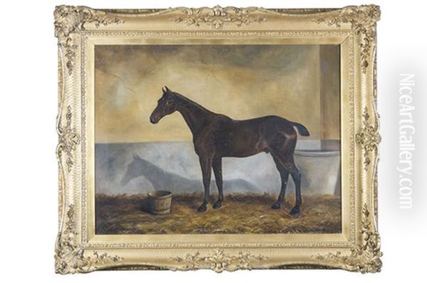 Horse In A Stable Oil Painting by Benjamin Cam Norton