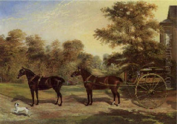 Carriage Horses Oil Painting by Benjamin Cam Norton