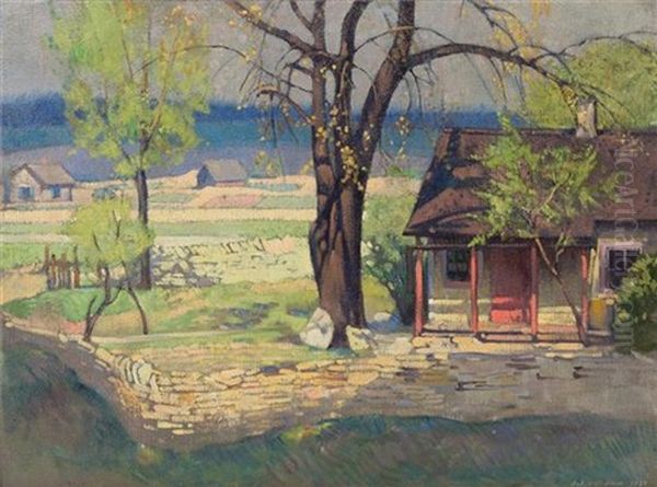 Spring At The Farm Oil Painting by John W. Norton