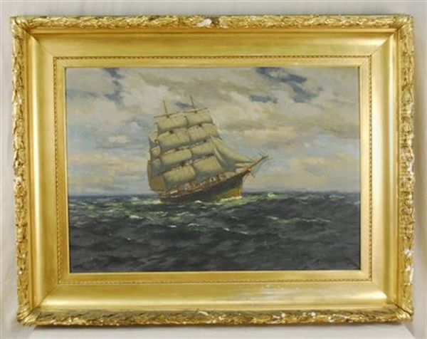 Ship In Full Sail, Kennebunkport Oil Painting by Louis D. Norton