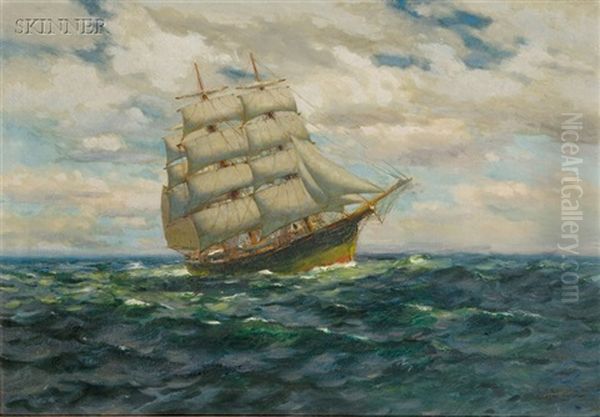 Ship On The High Seas Oil Painting by Louis D. Norton