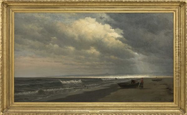 Figures And A Dory On The Coast by William Edward Norton