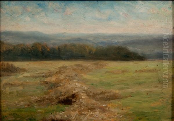 Field Landscape Oil Painting by William Edward Norton