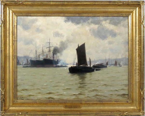 Boston Harbor Oil Painting by William Edward Norton