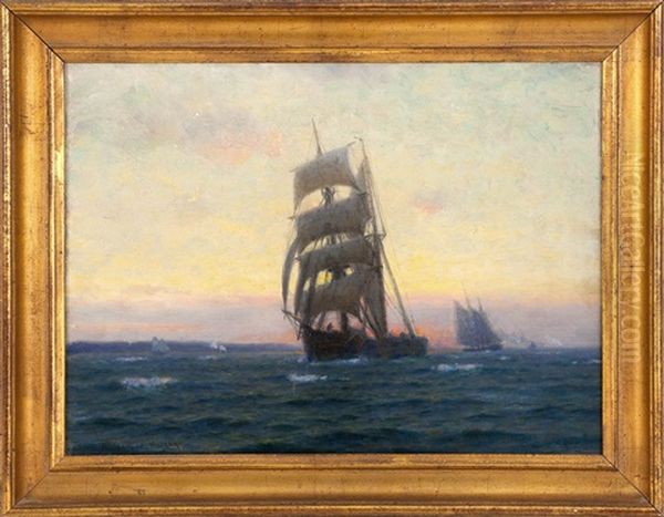 A Sunset Sail Oil Painting by William Edward Norton