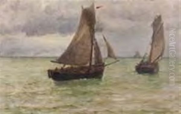 Sailing On A Calm Sea Oil Painting by William Edward Norton